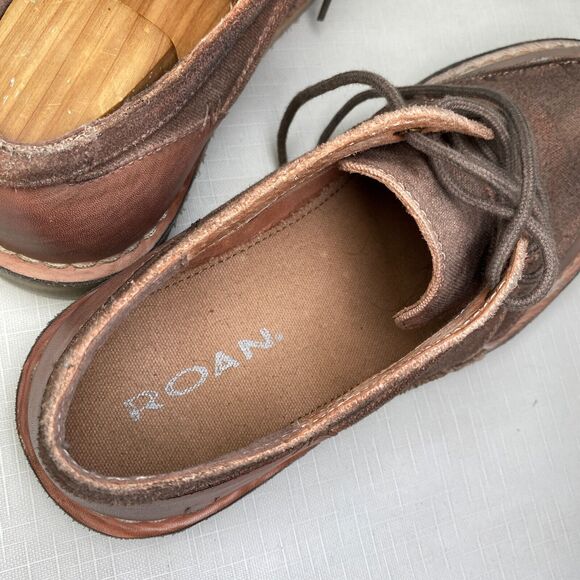 ROAN by Bed Stu 'FENTON' Distressed Leather Shoes! Pecan Beige Suede Sz 9.5 - Picture 11 of 16